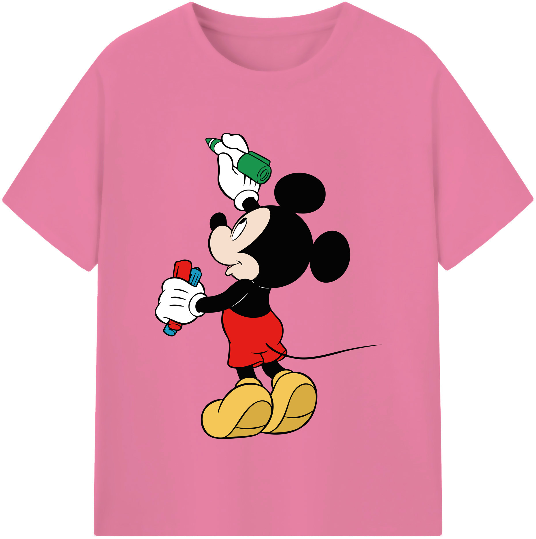 （画像用） ミッキーマウス Mickey Mouse 綿100％半袖Tシャツ（フロントプリント）